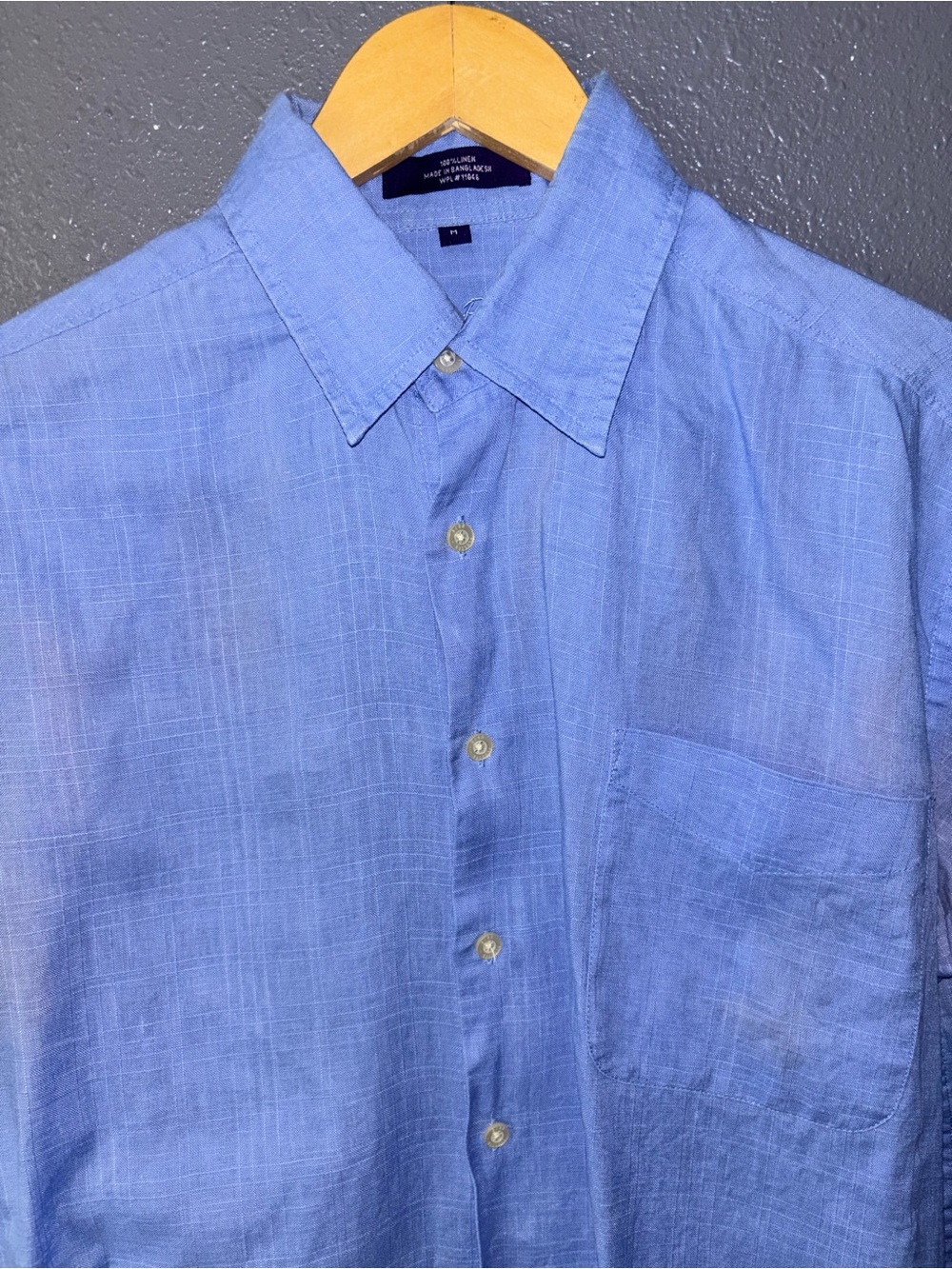 ALAN FLUSSER Light Blue Men's Button-Up Linen Shirt